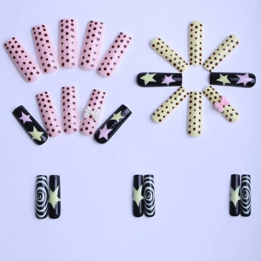 24 Pieces Of Long Square Creative Wear A Gift Box Of Sweet And Cool Hot Girl - Picture 2 of 4